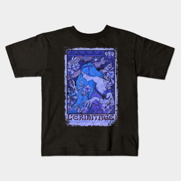 Art Nouveau - L'Ermitage Paul Berthon Alphonse Mucha Kids T-Shirt by AltrusianGrace